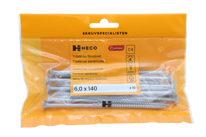 Träskruv TFT Protect 4 6,0 x 140 mm 10-pack Heco